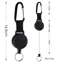 1 x RAW Customer Returns Kuuqa 2 pcs Key Heavy-duty Key Chain Lanyard Retractable Key Chain ID JoJo Retractable Key Reel ID Badge Holder with 65 cm 25 inch Steel Wire Rope - RRP €9.83