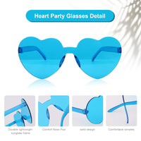 1 x Brand New Pairs of Hippie Heart-Shaped Glasses Rimless Heart Glasses Party Glasses Heart Vintage Glasses Men Women Colored Glasses for Hippie Costume Accessories Beach Festival Party Costume Accessories Birthday Party - RRP €8.74