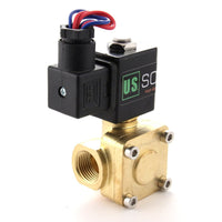 1 x RAW Customer Returns US Solid 1 2 G 230V AC Brass Solenoid Valve 0.1-16 Bar for Water Air Gas Oil, NC, VITON, Vertical or Horizontal Mounting - RRP €39.99