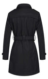 1 x RAW Customer Returns Wantdo Women s Spring Jacket Windproof Pea Jacket with Shoulder Buttons Epaulettes Slim Fit Long Jackets Adjustable Belt Coat Black 40 - RRP €87.99