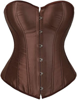 1 x RAW Customer Returns SZIVYSHI Sexy women s corset corset brown, perfect for steampunk, gothic, pirate costume outfits corset - large XXL - RRP €21.99