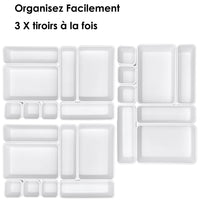 1 x RAW Customer Returns JinPhon 24pcs Drawer Organizer System Office White - RRP €20.4