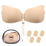 13 x Brand New Niwicee Invisible Backless Bra Push Up Bra Bare Back Adhesive Silicone Adhesive Bras Reusable Sports Waterproof Breathable for Formal Dresses-Beige-C - RRP €312.0