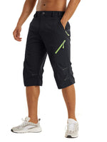 1 x RAW Customer Returns KEFITEVD Men s 3 4 Outdoor Pants Stretch Lightweight Cycling Shorts with Zipper Pockets Three-Quarter Pants Hiking Shorts Men Cargo Bermuda Shorts Black 36 - RRP €38.3