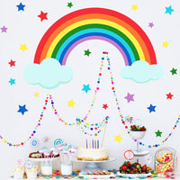 2 x Brand New 2pcs Rainbow Baby Wall Sticker Children s Room Wall Stickers, Children s Room Wallpaper for Boys Bedroom Nursery 105x74cm  - RRP €45.6