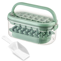 2 x Brand New Walant ice cube tray with lid and container, portable ice cube trays, round and square ice cube trays, easy to release, reusable, for freezer, ice cream, cocktail, whiskey, coffee, tea - RRP €40.8