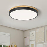 1 x RAW Customer Returns Qamra LED ceiling light, ceiling lamp black 30cm, wooden lamp for living room bedroom kitchen hallway dining room 24W 4000K - RRP €39.99