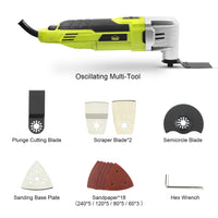 1 x RAW Customer Returns Dewinner Oscillating Multi-Tool, 300W, 0-23000 OPM, with Accessory Set with Saw Blade, Cutting, Polishing, Sandpaper, Multifunctional Purpose - RRP €50.39