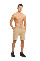 1 x RAW Customer Returns Tansozer Shorts Men Shorts Summer Jogging Pants Short Cotton Gym Sweat Shorts Men Sport Fitness Training Shorts Khaki XL - RRP €35.69