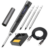 1 x RAW Customer Returns Treedix Smart USB Soldering Iron Set, PD 65W Digital Display Soldering Iron with Soldering Tips, 150-450 Precision Adjustable Temperature - RRP €45.99