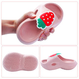 1 x RAW Customer Returns SEAUR boys girls flip flops bathing slippers summer bathing shoes shower shoes EVA clouds slippers beach non-slip sliding sandals pink strawberry 32-33 - RRP €18.65