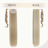 1 x Brand New Ponytail Hair Extensions Clip in Ponytail Braid Hairpiece Natural Ponytail Super Long 81cm Straight Sandy Blonde Bleach Blonde - RRP €16.18