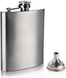 1 x Brand New TEKSHOPPING Stainless Steel Flask for Whiskey, Excursion, Trekking, Travel, Silver Color 207ml 7Oz  - RRP €8.99