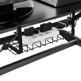 1 x Brand New Set of 2 40 cm Metal Cable Management Tray Under Desk for Cable Storage, Heavy Duty Metal Cable Holder for Office and Kitchen Black  - RRP €31.25