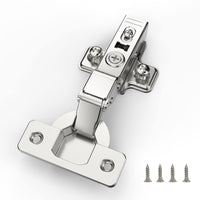 1 x RAW Customer Returns FURNIWARE 10 pieces center stop cabinet hinges, opening angle 110 with hydraulic spring, perfect soft close kitchen cabinet hinges, cup drilling distance 45mm, for kitchen cabinet, wardrobe - RRP €27.22