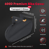 1 x RAW Customer Returns Zettum bicycle cover for transporting 3 bicycles - bicycle cover for rear carrier Waterproof Heavy Duty, PU coating Bicycle garage for outdoor storage on the car coupling Travel storage - RRP €52.99