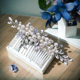 2 x Brand New Handmade Pearl Rhinestone Hair Comb Bridal Wedding Party Chinese Style Hair Accessory - RRP €36.0