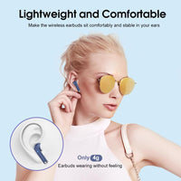 1 x RAW Customer Returns OYIB Bluetooth 5.3 Headphones, Wireless Bluetooth Headphones with 4 ENC Microphone, 2023 Immersive HiFi Bluetooth Headphones, Touch Control Earbuds with LED Display, 25H, IPX7 Waterproof Earbuds, Deep Blue - RRP €20.54