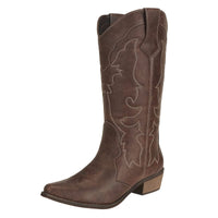 1 x RAW Customer Returns SheSole cowboy boots women s western boots with block heel summer cowgirl boots brown - RRP €66.54