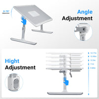 1 x RAW Customer Returns Laptop Lap Desk,Laptop Lap Desk with Cooling Fan,Folding Laptop Desk for Bed,Adjustable Lap Desk with Light Fan, Bed Desk with Storage Drawer,22.04 12.59 ,Grey - RRP €70.58