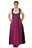 1 x RAW Customer Returns Alpine fairy tale, 3 parts. Dirndl set long - traditional dress, blouse, apron, size. 50, purple - ALM500LI - RRP €65.45