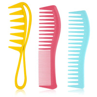 1 x RAW Customer Returns 3 Pieces Hair Combs, Durable Hairstyling Comb Large Tooth Comb Hair Styling Comb for Women Men Hairdressing Styling Cutting 3 Colors  - RRP €6.83