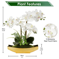 1 x RAW Customer Returns Artificial flowers like real orchids Artificial flowers in pot Phalaenopsis artificial orchid bonsai decoration spring for bathroom living room table decoration, height 38CM - RRP €35.28