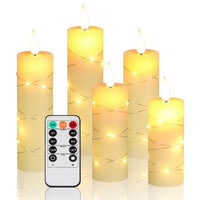 7 x Brand New Fanzir LED candles fairy lights with built-in fairy lights LED candle with remote control and timer, 13cm 14cm 16cm 18cm 20cm 5 LED candles. - RRP €143.08