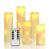 7 x Brand New Fanzir LED candles fairy lights with built-in fairy lights LED candle with remote control and timer, 13cm 14cm 16cm 18cm 20cm 5 LED candles. - RRP €143.08