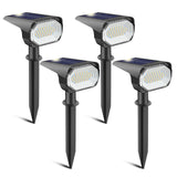 1 x RAW Customer Returns FASHION LTG LED Solar Garden Lights 3 Modes, 46LEDs Solar Spotlights for Outdoors 6000K Cold White, 2 Charging Options, IP65 Waterproof Light Sensor Solar Lights for Path Yard Garage, 4 Pieces - RRP €39.1