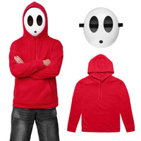 1 x Brand New Suffolly Shy Guy Costume Set, Carnival Costume Shy Guy Mask and Hoodie for Men Women, Carnival Costumes Anime Game Outfits Jumpman Cosplay for Carnival Halloween Women, S  - RRP €12.79