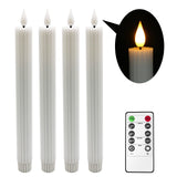 1 x RAW Customer Returns Yme LED candles with timer and remote control, battery operated stick candles with real wax, warm white light for Christmas candle holder, wedding decoration, Advent wreath, set of 4 - RRP €28.18