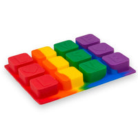 5 x Brand New Love is Love - Silicone ice cube maker in rainbow colors for 12 ice cubes - Ice cube mold approx. 17 x 14 x 2 cm - RRP €75.65