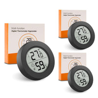 24 x Brand New Mini Thermometer Indoor Hygrometer 3pcs LCD Bedroom Digital Humidity Meter Indoor Black - RRP €300.72