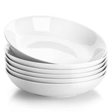 1 x RAW Customer Returns MALACASA, Regular Series, 6-Piece Pasta Plates, Soup Plates, Creamy White Porcelain Salad Plates, Serving Plates, Deep Plates for Spaghetti, Large Soup Bowl for Pasta, Soups, Salad, Fruit, 1200ml - RRP €40.99