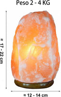 1 x RAW Customer Returns Himalayan salt lamp 100 natural 2-4 kg from the Salt Range Pakistan, wooden base 1 LED bulb European plug - RRP €30.99