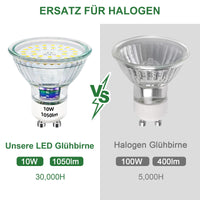 1 x RAW Customer Returns Unikcst 10er GU10 LED 10W Dimmable Light Bulbs Replaces 100W Halogen Bulbs Bright 1050Lumen 6000K Cold White LED Spot 230V Flicker-free Reflector Lamps - RRP €48.6