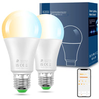 1 x RAW Customer Returns DUSKTEC Alexa E27 LED Bulbs 12W Equivalent to 120W , E27 A60 Smart Bluetooth Bulb, Dimmable 2700K-6000K Warm Cold White Light 1300 Lumen, App Controlled, 2 Pieces - RRP €19.48