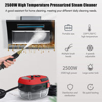 1 x RAW Customer Returns Steam Cleaner, 2500W Portable Handheld Steam Cleaner, 1000ML Large Water Tank, with 6 Speeds Adjustable and 3 Types of Brush Heads, for Kitchen Furniture Floor Bathroom Car Window Red  - RRP €63.99