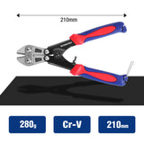 1 x RAW Customer Returns WORKPRO bolt cutters 210mm, up to 2.3mm, CR-MO rubber handle, mini side cutters with lock - RRP €10.07