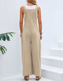 1 x RAW Customer Returns SotRong Women s Pocket Wide Leg Jumpsuit, Summer Boho Sleeveless Strap Jumpsuit, Khaki, 3XL - RRP €24.78