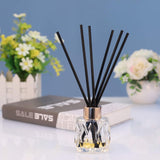 1 x RAW Customer Returns Set of 4 glass diffuser bottles, glass bottles for room fragrance diffuser with 100 pieces of rattan sticks, diamond design empty diffuser bottle with fragrance sticks, container for essential oils - RRP €19.1