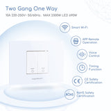 1 x RAW Customer Returns Aigostar Alexa WiFi Switch, Smart Switch, Voice Control Smart Switch, Two Gang One Way Switch, MAX.2300W LED 690W, White 1 Unit. - RRP €22.61