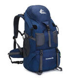 1 x RAW Customer Returns Bseash 50L Lightweight Waterproof Hiking Backpack, Outdoor Sports Daypack Multifunctional Travel Bag for Climbing Camping Travel Navy Blue with Shoe Compartment  - RRP €35.99