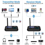 1 x RAW Customer Returns Ainostone Bluetooth 5.0 Transmitter Receiver for 2 Headphones 3-in-1 Bluetooth Audio Adapter Low Latency Bluetooth Transmitter with Bypass Switch Volume Control AUX Optical RCA for TV Stereo System PC - RRP €23.59