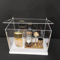 1 x RAW Customer Returns Clear Acrylic Display Case Assembly, Top Cove Openable Door, Thickened Base, Dust Protection Showcase for Action Figures Toys Collectibles 30x15x25cm 12x6x10in  - RRP €37.99