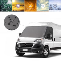 1 x RAW Customer Returns Windshield Wrap Cover Replacement for FIAT Ducato 2006-2021, Sun Shade Windshield Cover Replacement for Peugeot Boxer 2006-2014, 600D Waterproof Oxford Fabric Against Snow Frost Dust, Gray - RRP €50.99