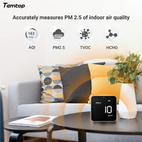 1 x RAW Customer Returns Temtop M10 Air Quality Meters, Measure for PM2.5 HCHO AQI, Indoor Air Quality Detector, Air Quality Real-time Display, White - RRP €89.99