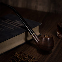 1 x RAW Customer Returns Vamdeson Churchwarden Tobacco Pipe, Handmade Ebony Tobacco Pipe Set, Perfect Pipe Set for Beginners to Smoke with Gift Set and Accessories - RRP €29.23