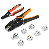 1 x RAW Customer Returns KF CPTEC crimping pliers set 9 pieces - crimping pliers set with interchangeable jaws for insulated and uninsulated cable lugs, wire end sleeves, shrink connectors,  Detusch wire end sleeve pliers, cable lug pliers - RRP €73.99